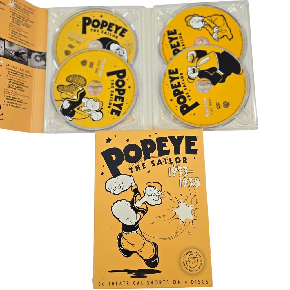 Popeye The Sailor 1933-1938 Vol 1 DVD 4-Disc Set Original Uncut Shorts Fleischer